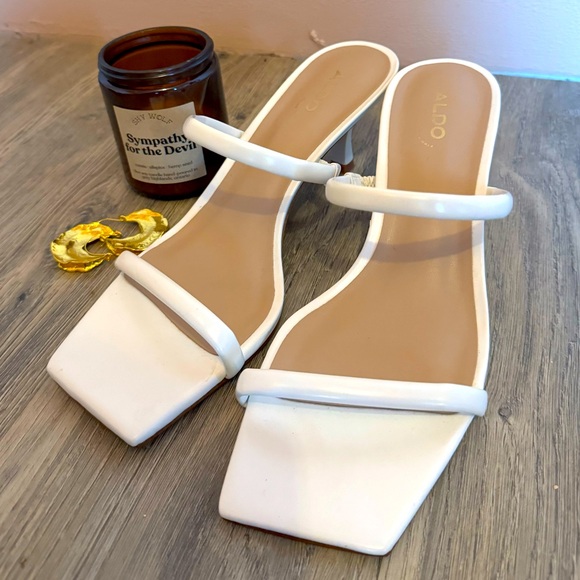Aldo Kitti White Kitten Heel Sz 10 - Picture 1 of 3